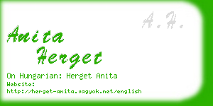 anita herget business card